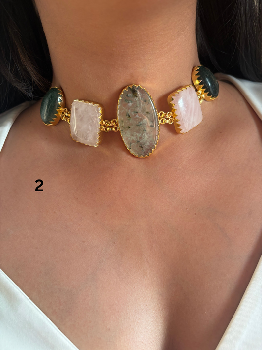 Roselette Choker Set - Brass