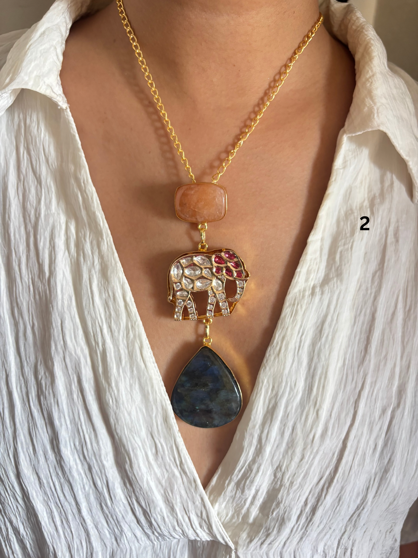 Elinor Fusion Necklace Brass