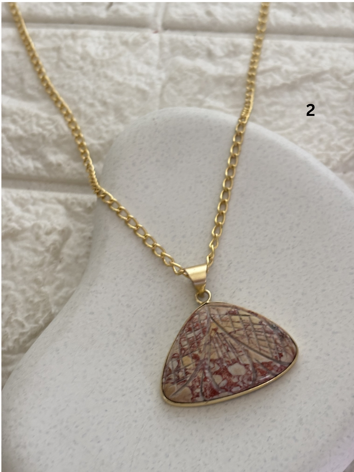 Carving Mix color Necklace- Brass