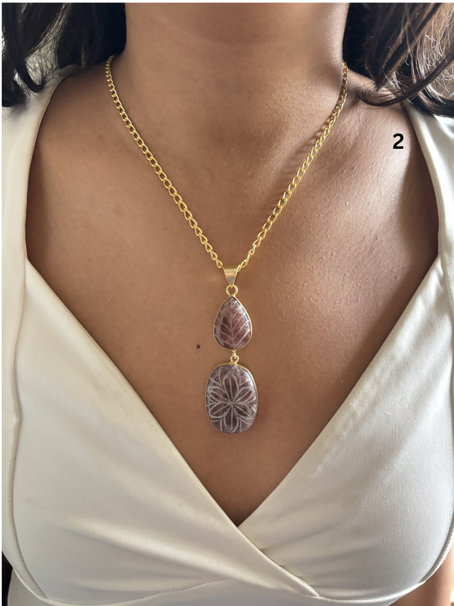 Masaba 2 Stone Necklace-Brass