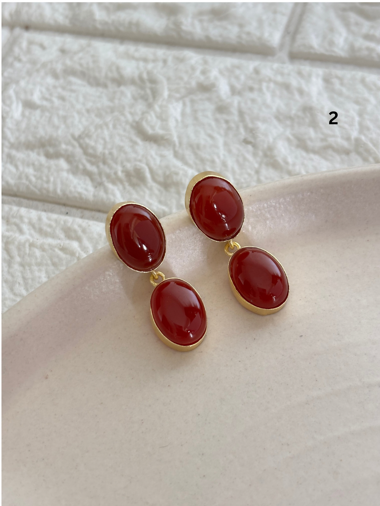 Burberry Natural Stone Earring Brass