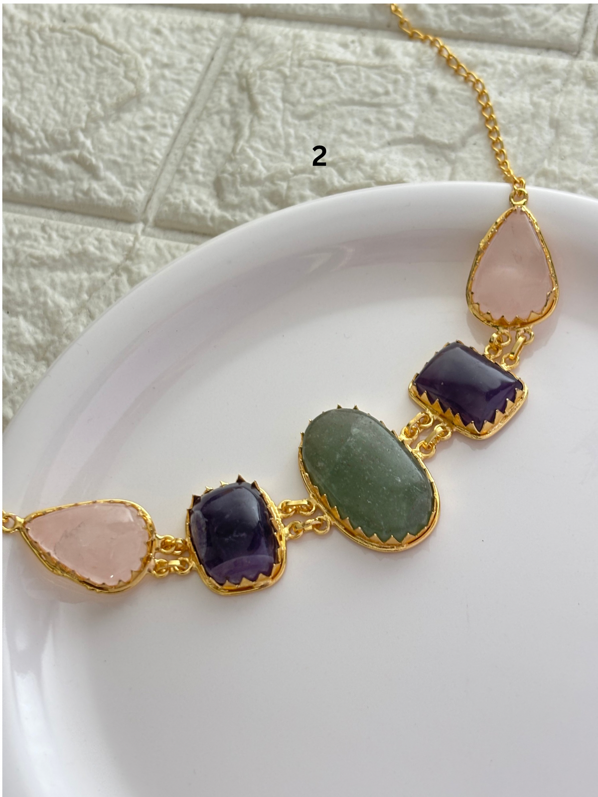 Heiress Natural Stone choker - Brass