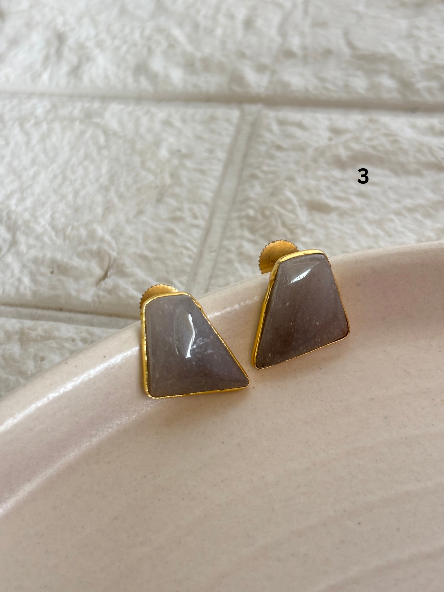 Grey Ombre Shade Stud-Brass