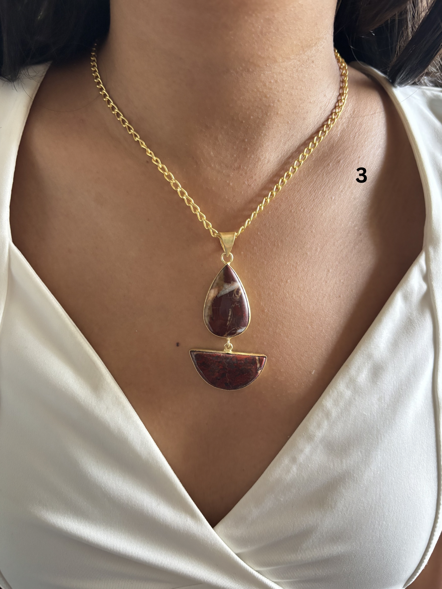 Masaba 2 Stone Necklace-Brass