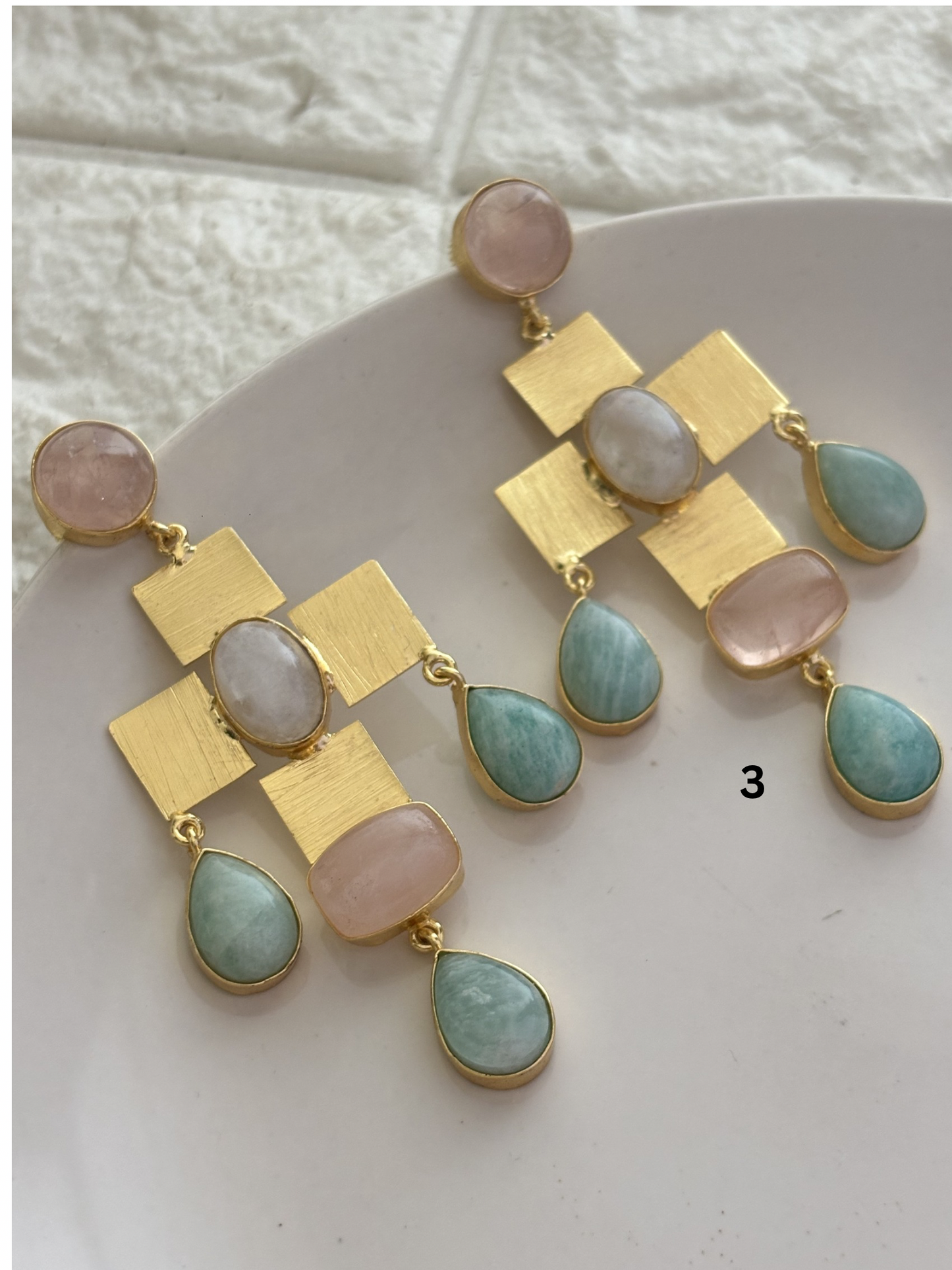 Majesty Natural Stone Earring-Brass