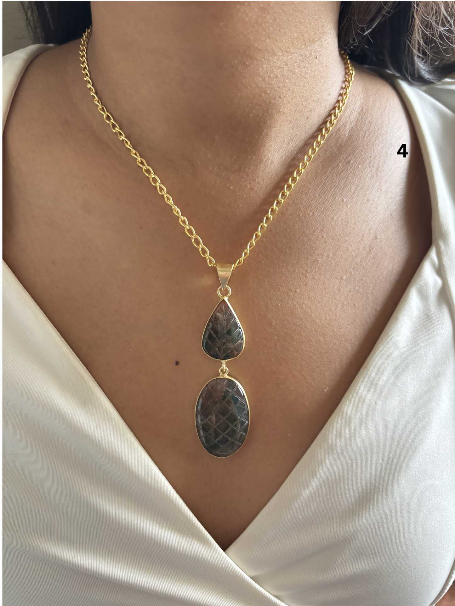 Masaba 2 Stone Necklace-Brass