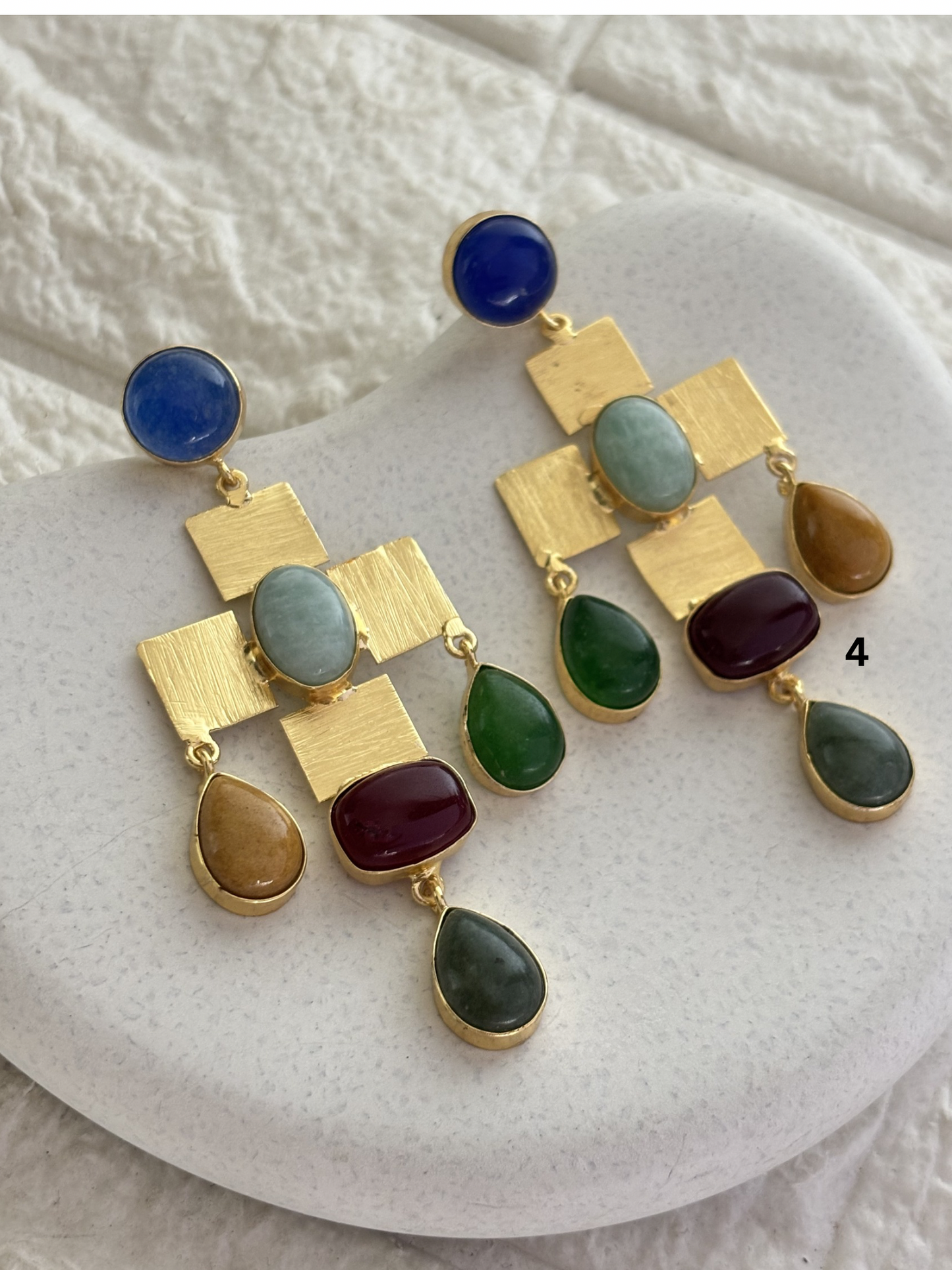 Majesty Natural Stone Earring-Brass