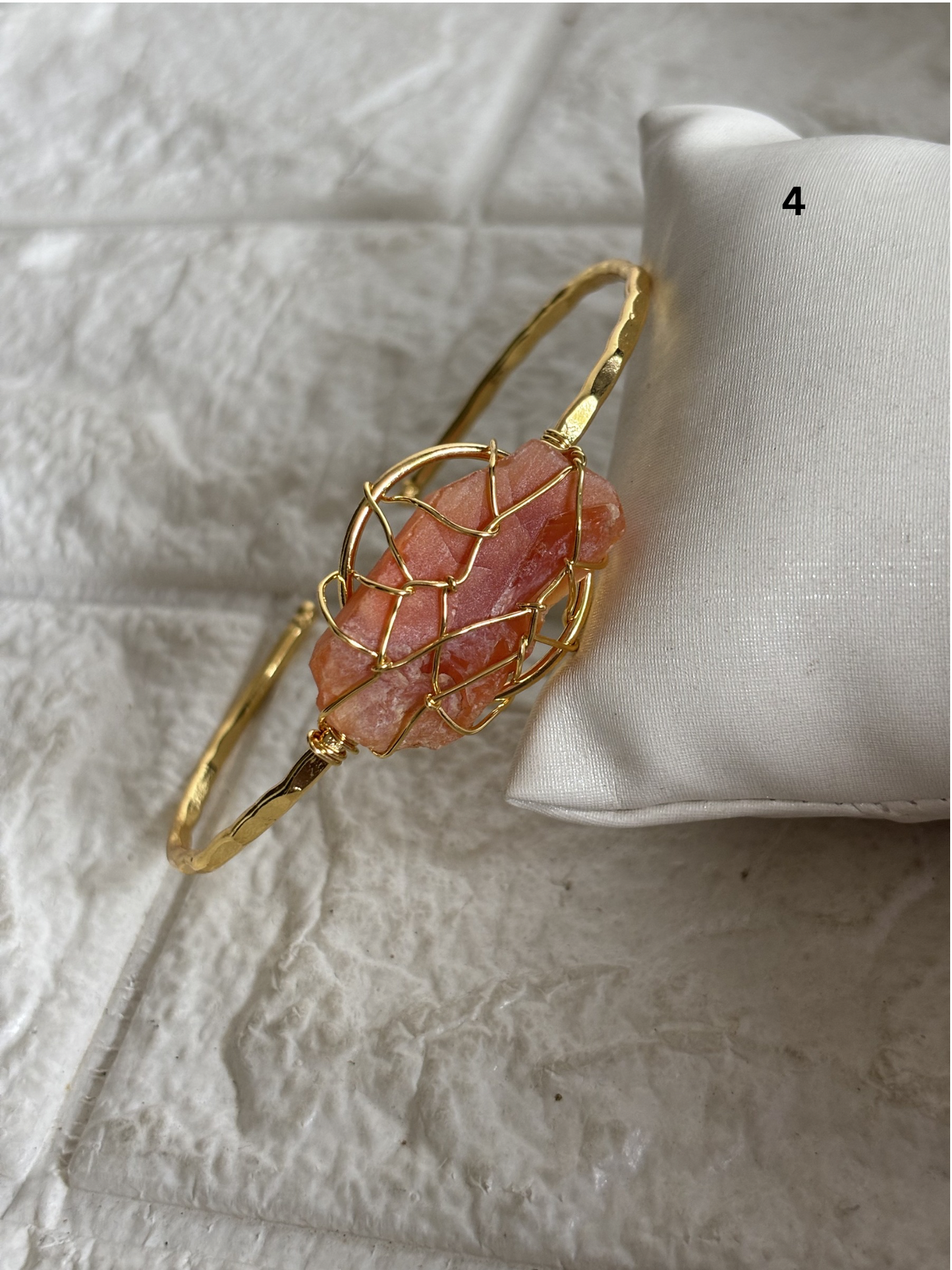 Flin stone Adjustable Cuff- Brass
