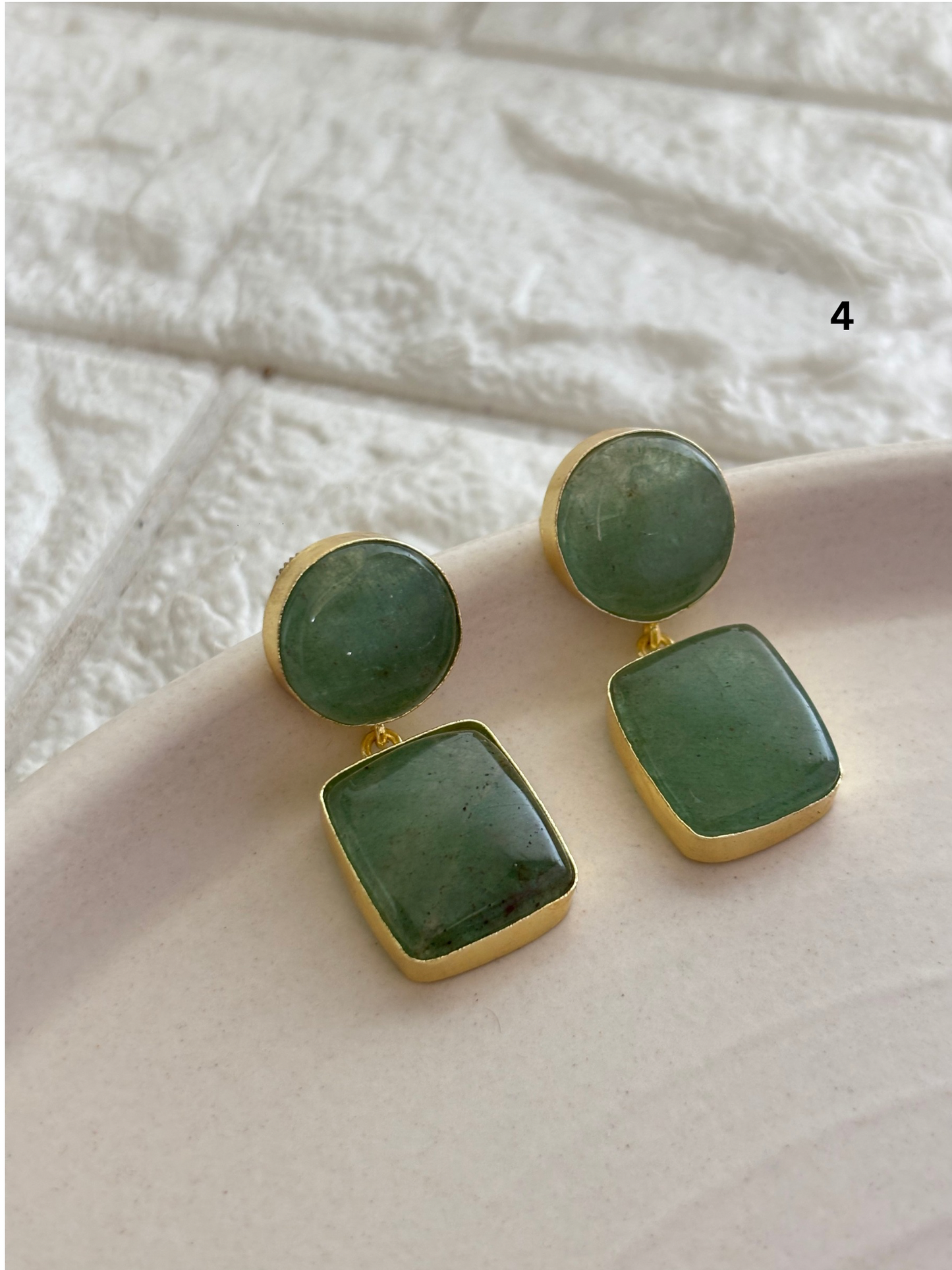 Color-Crush Natural Stone Earring- Brass