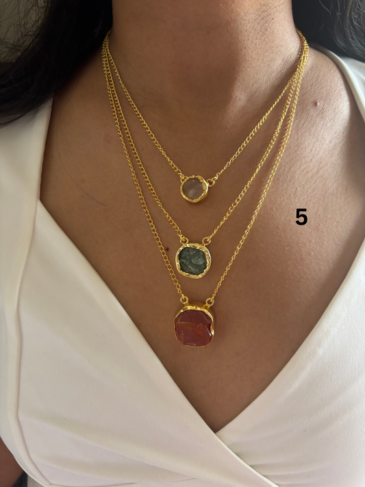 Zia Multi-color Layered Chain-Brass