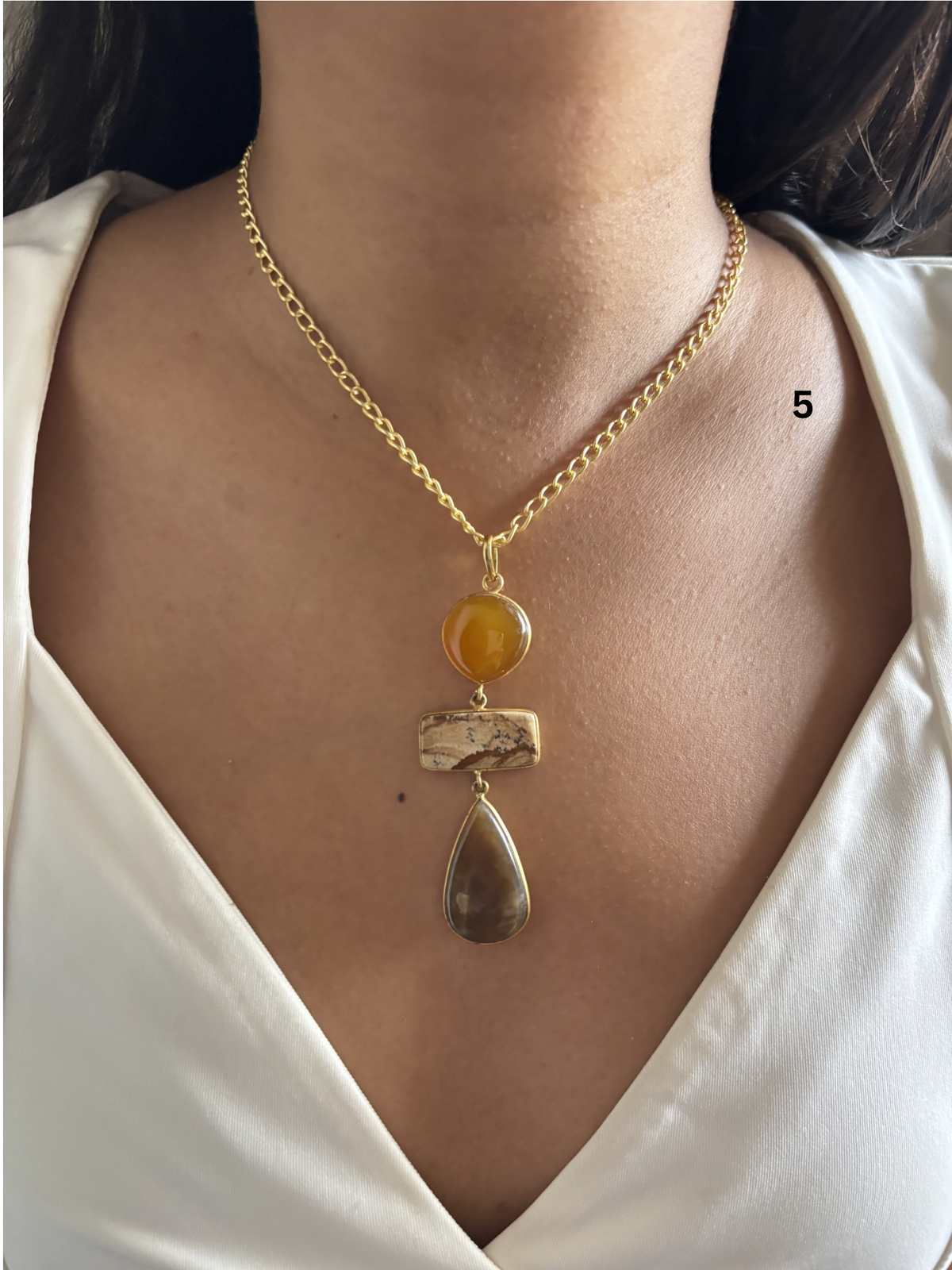 Vintage Jesper Natural Stone Necklace