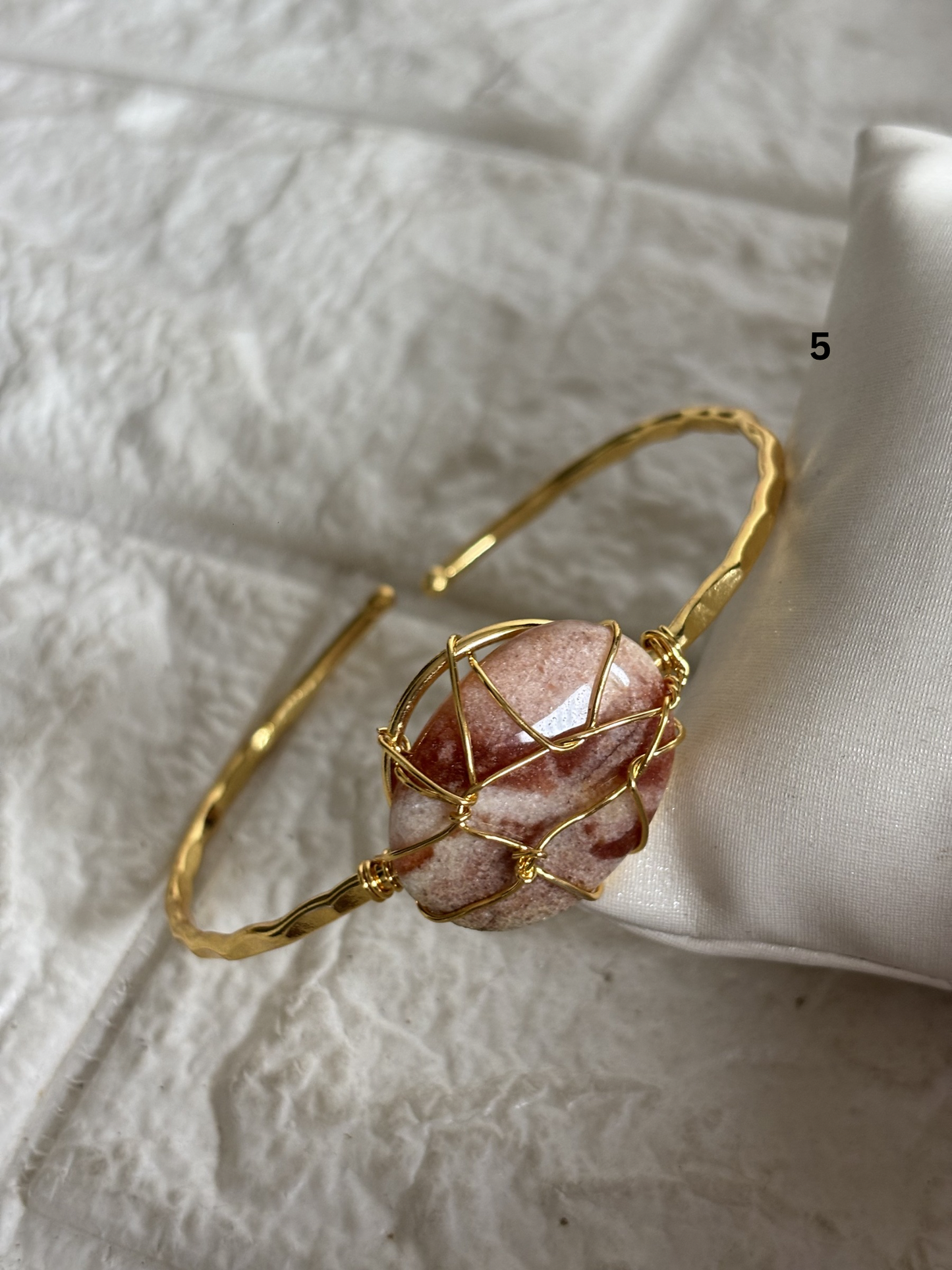 Flin stone Adjustable Cuff- Brass
