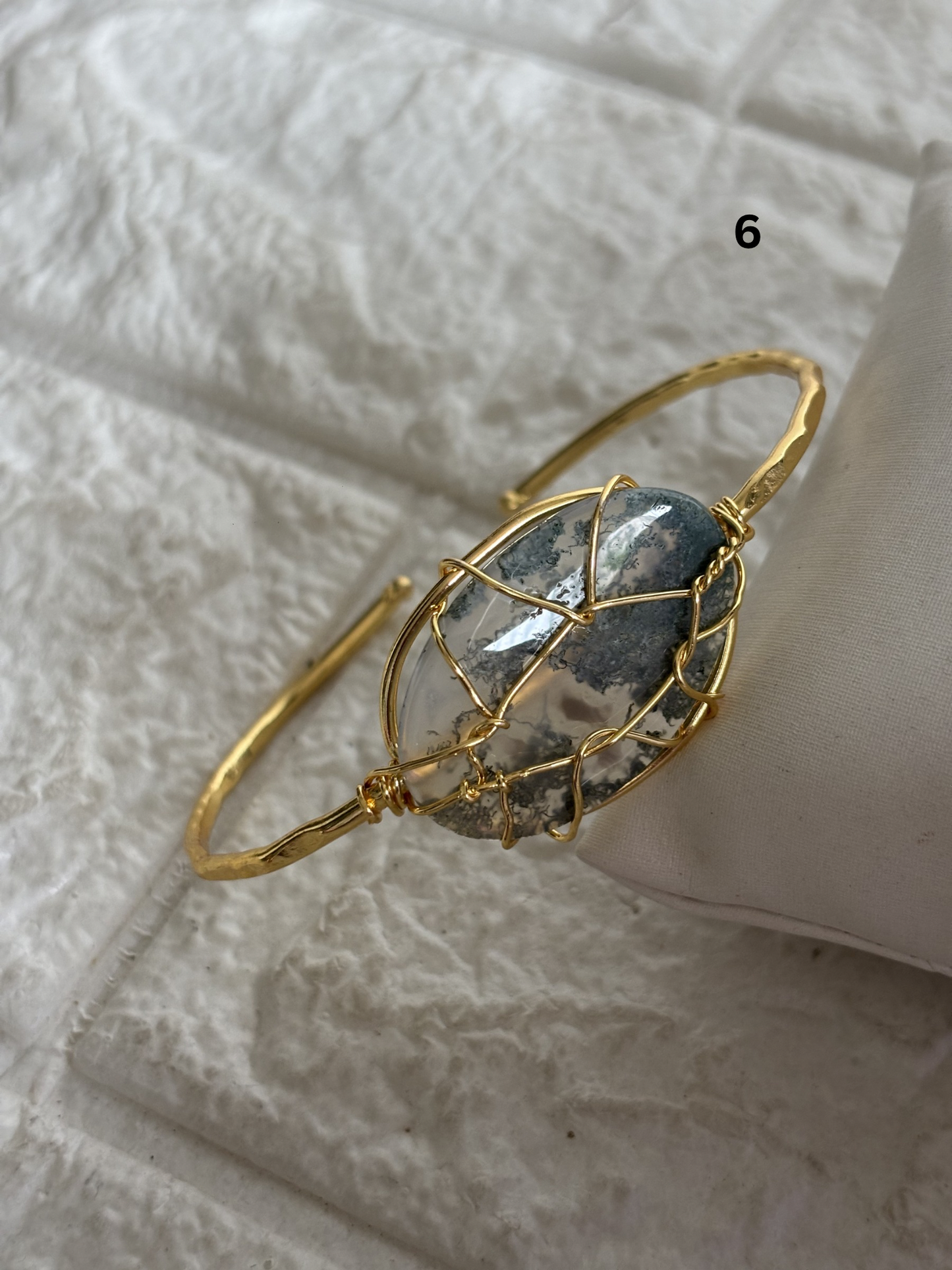 Flin stone Adjustable Cuff- Brass
