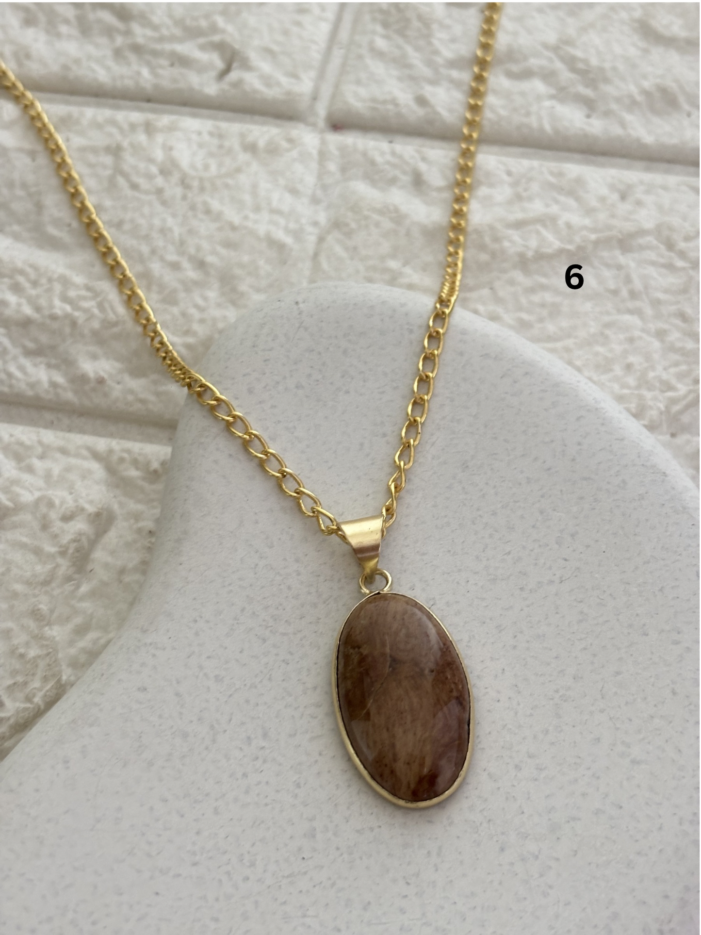 Mix color jasper stone Necklace - Brass