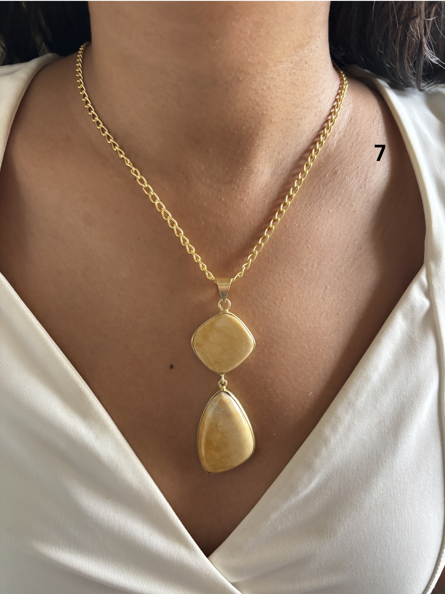 Masaba 2 Stone Necklace-Brass