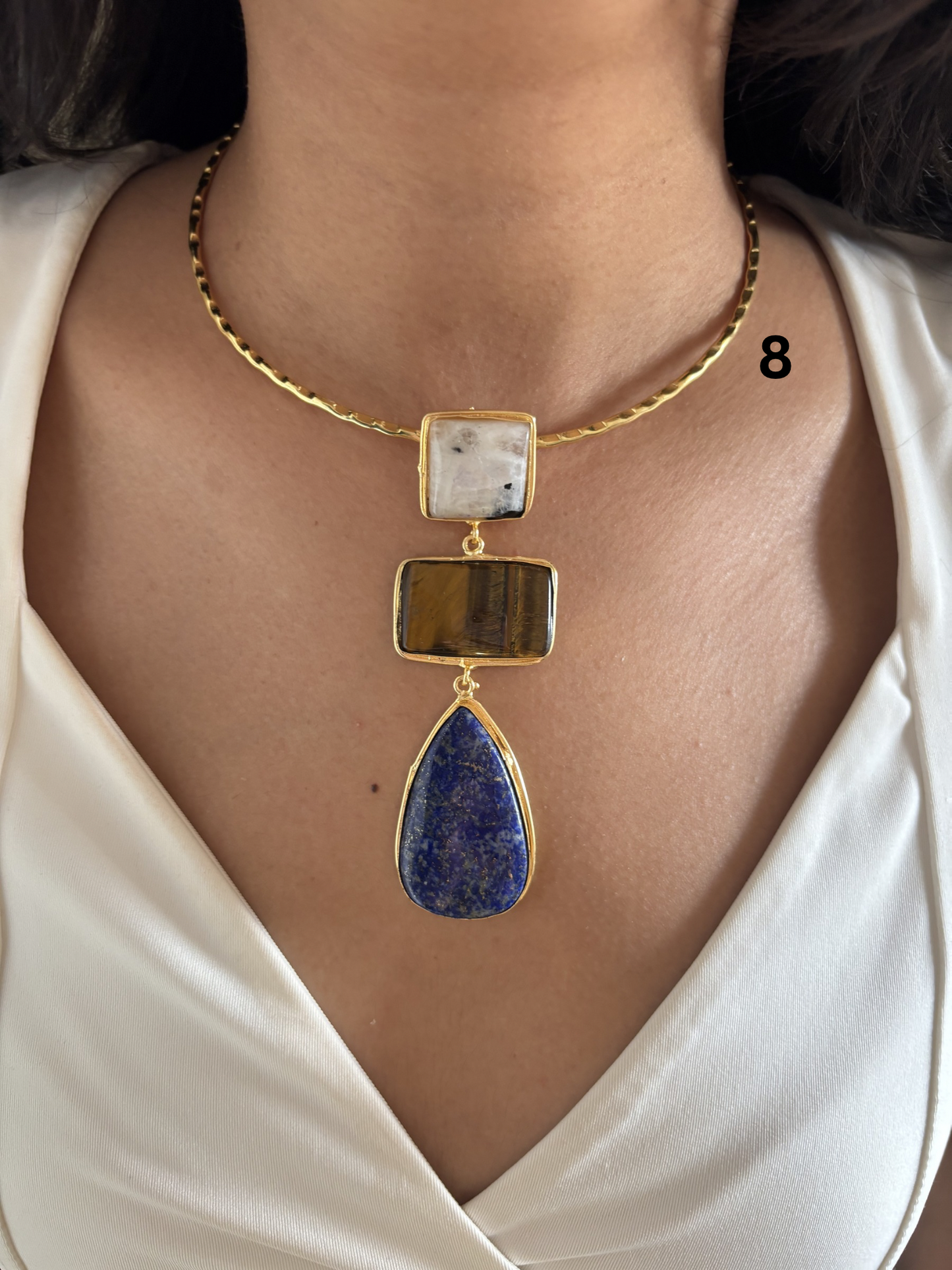 3 stone Isabelle hasli choker- Brass