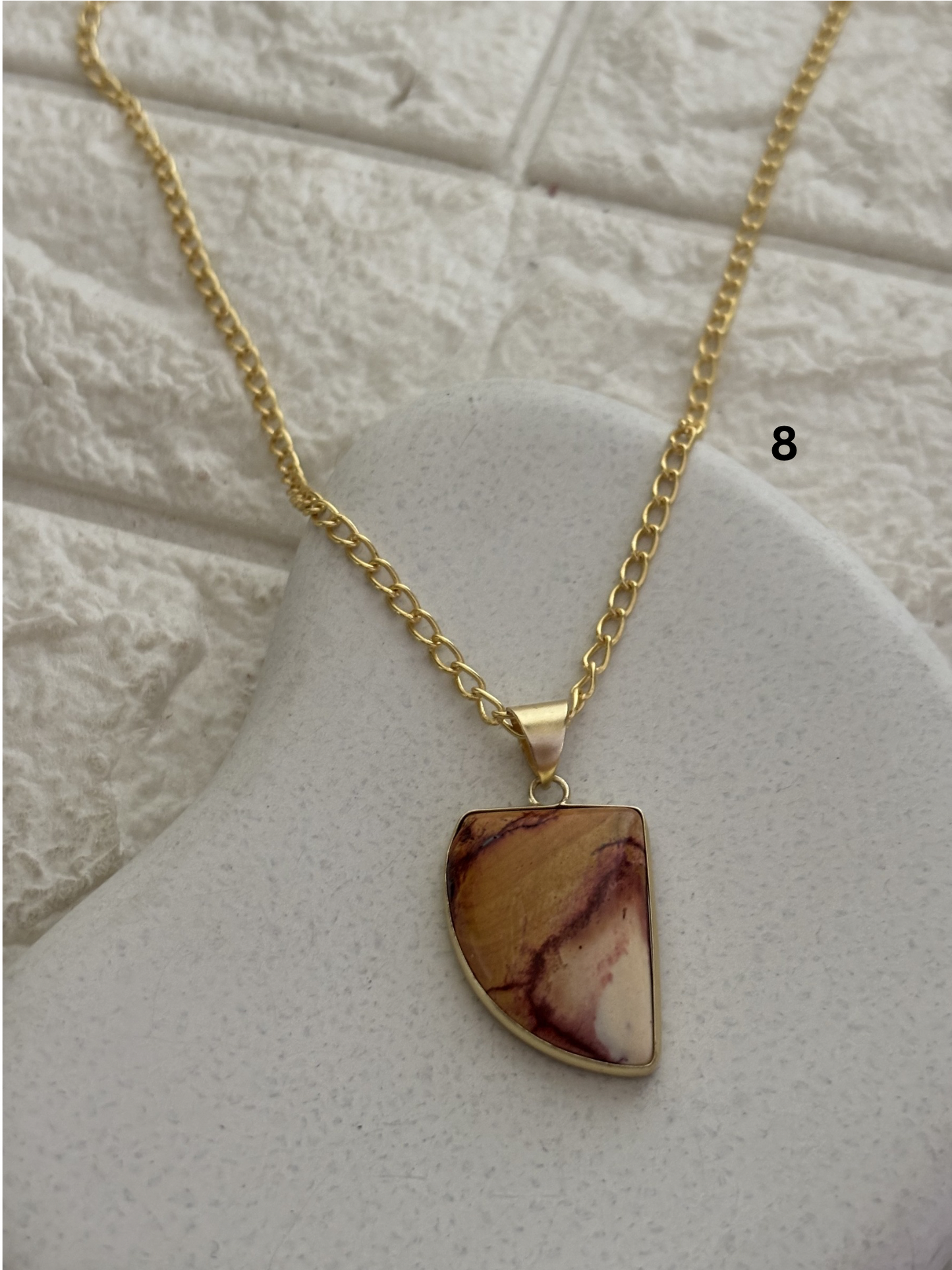 Mix color jasper stone Necklace - Brass