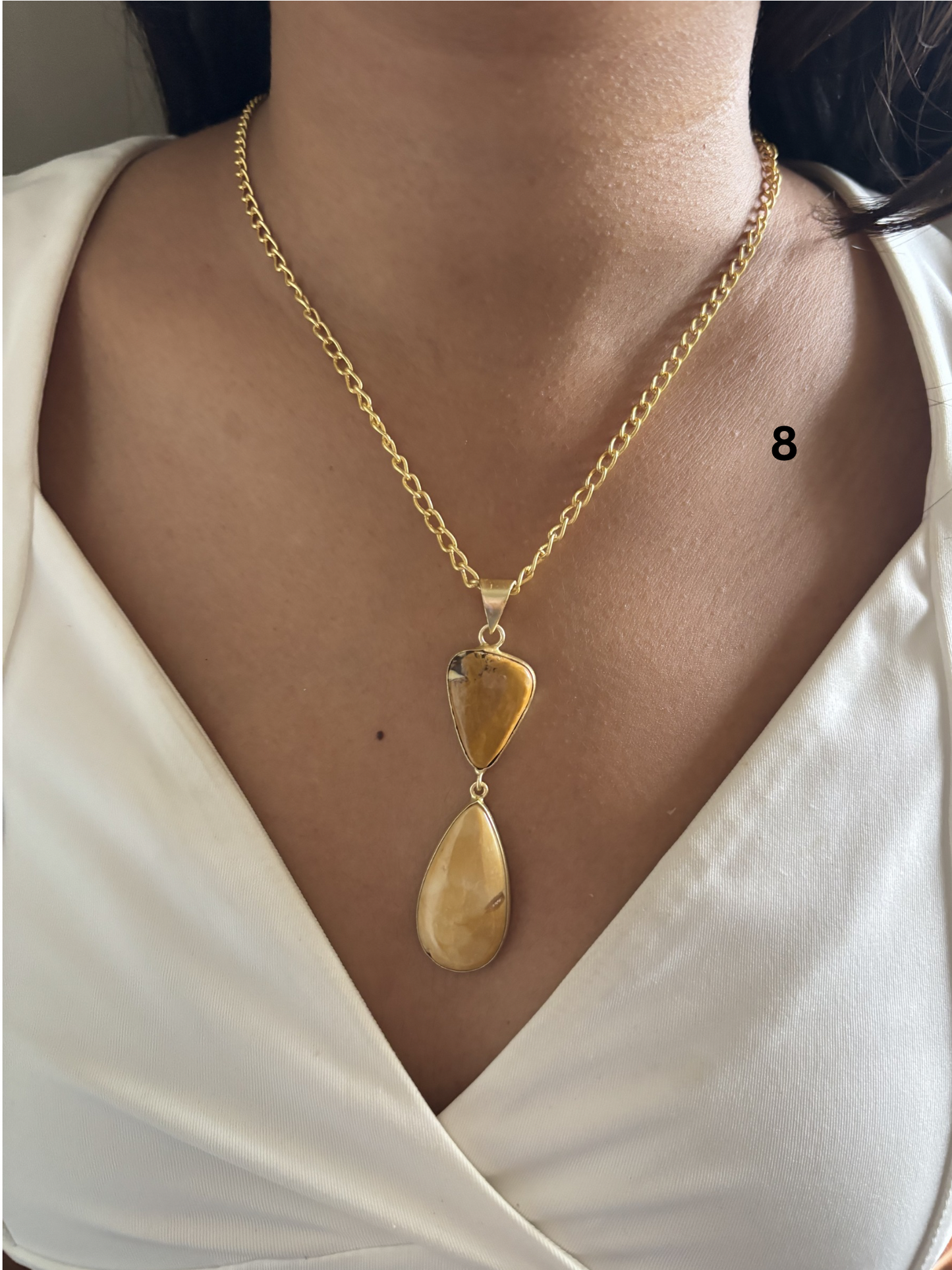 Masaba 2 Stone Necklace-Brass