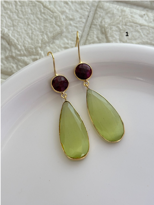 Lime Green Dangler Brass