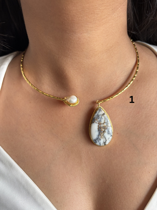 Mix Hasli Choker - Brass