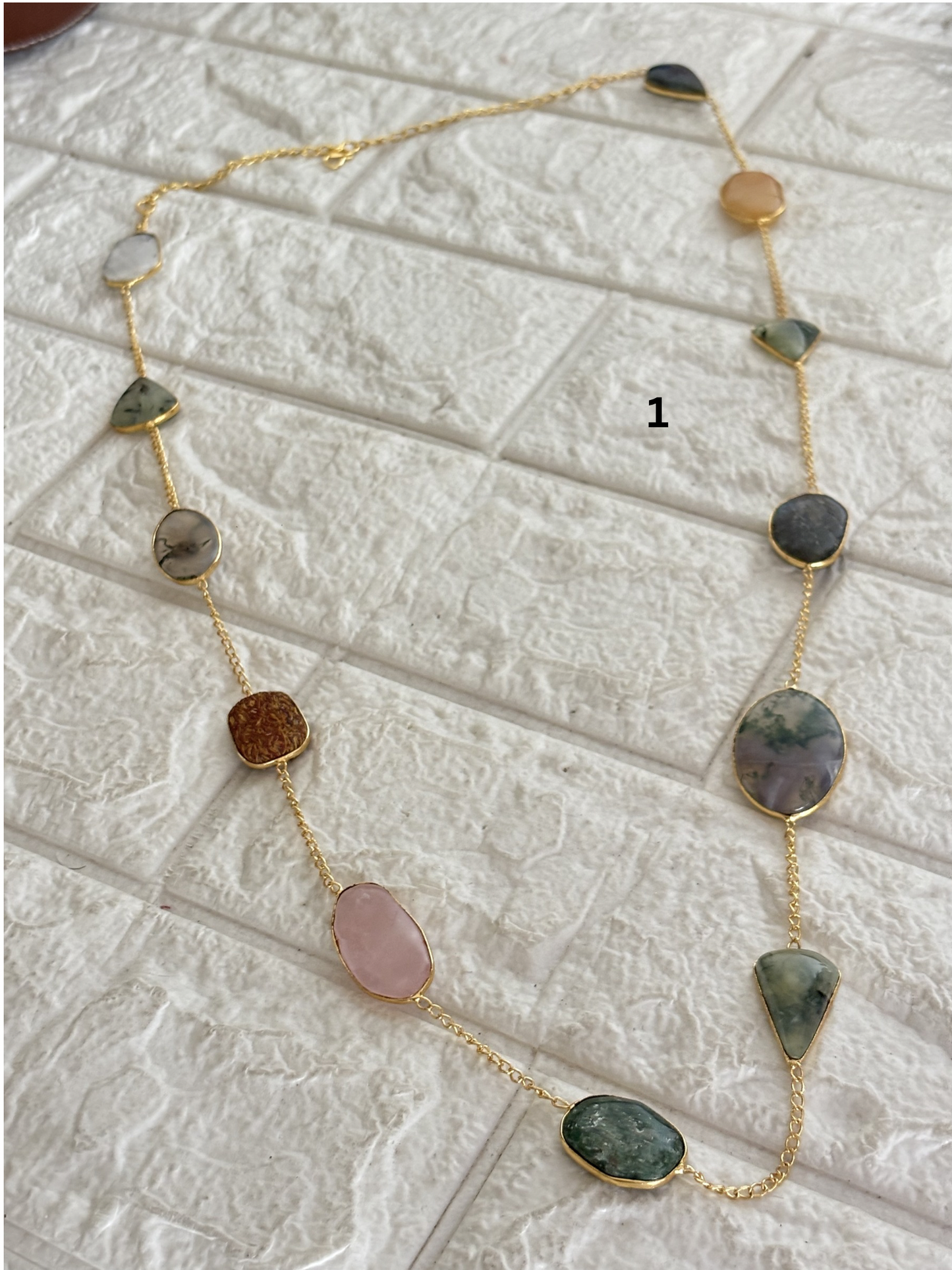 Megan Multi-color Stone- Brass