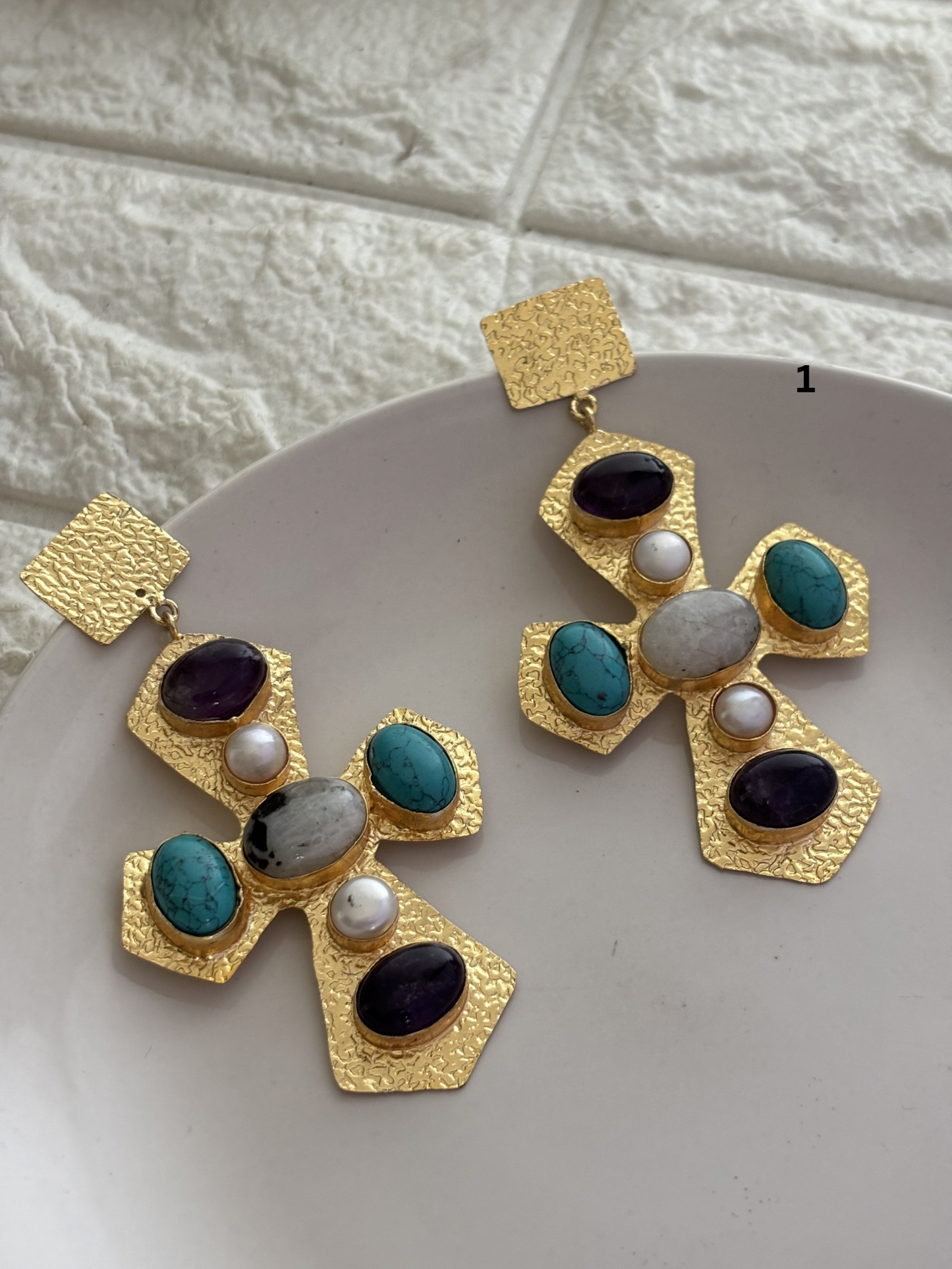The Cross Earring -Brass