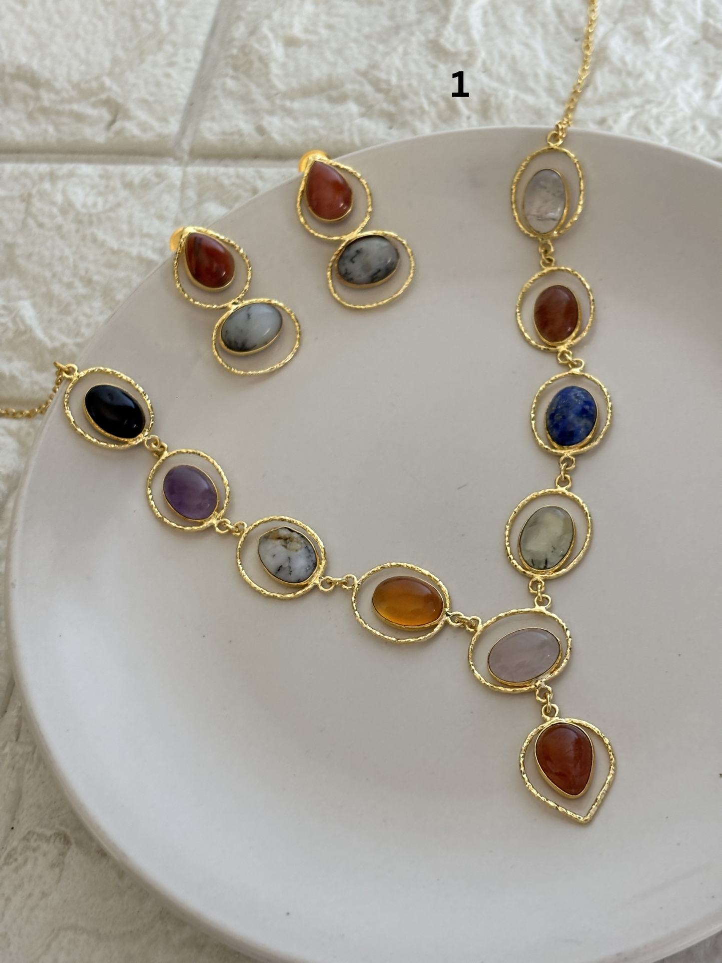 Grace Natural Stone Necklace Set