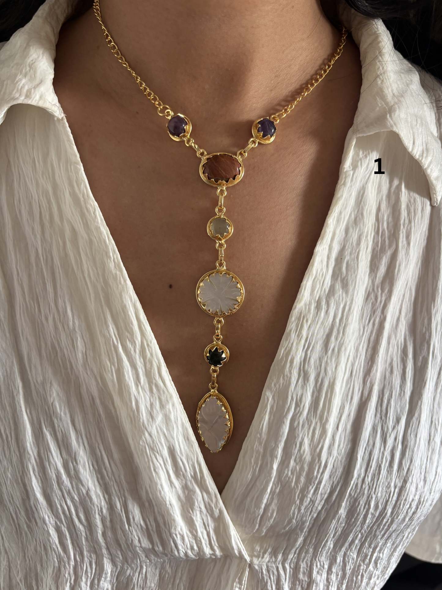 Iris Necklace - Brass