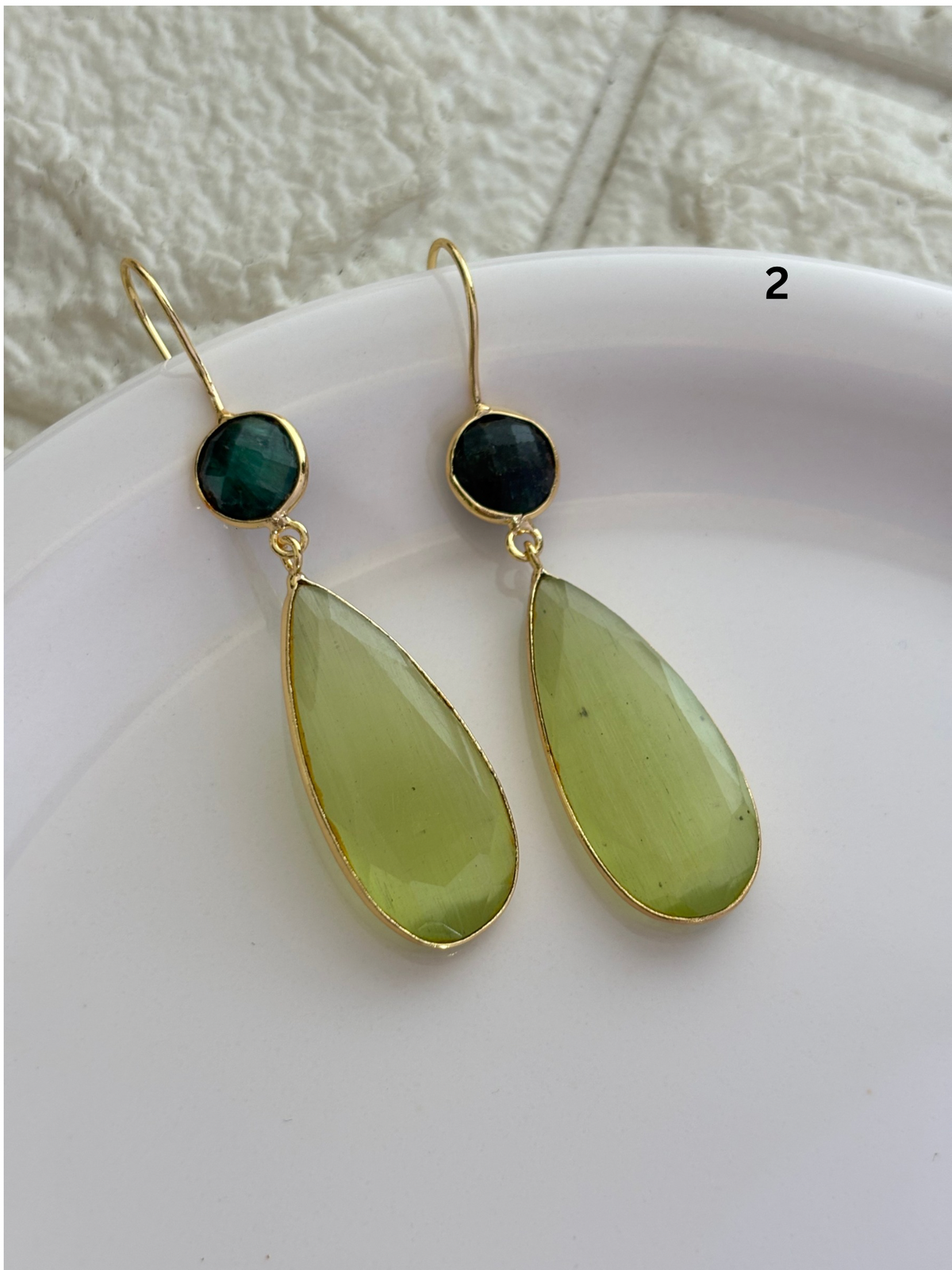 Lime Green Dangler Brass