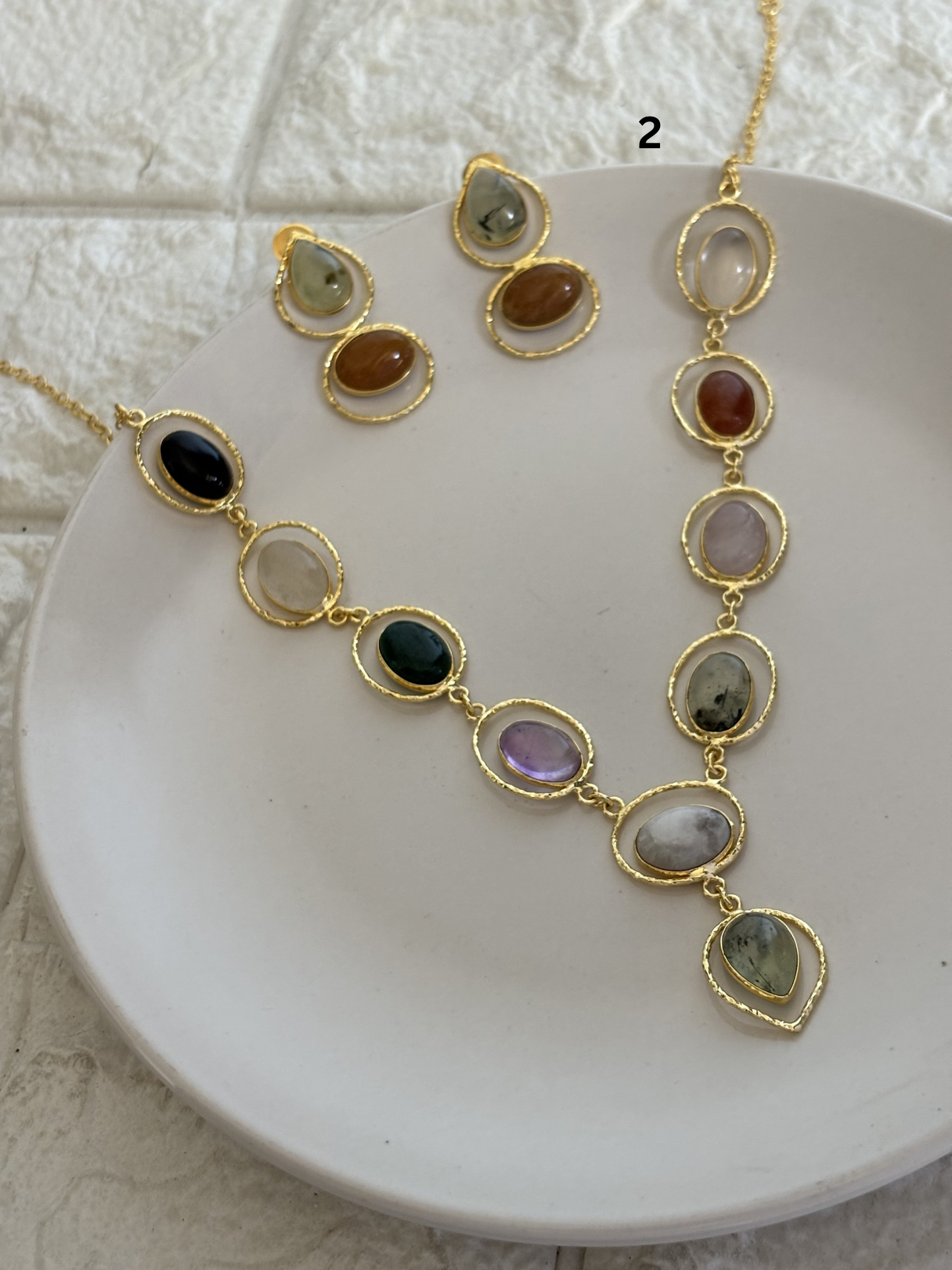 Grace Natural Stone Necklace Set