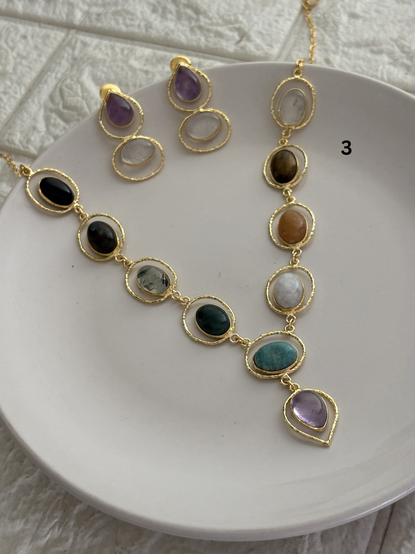 Grace Natural Stone Necklace Set