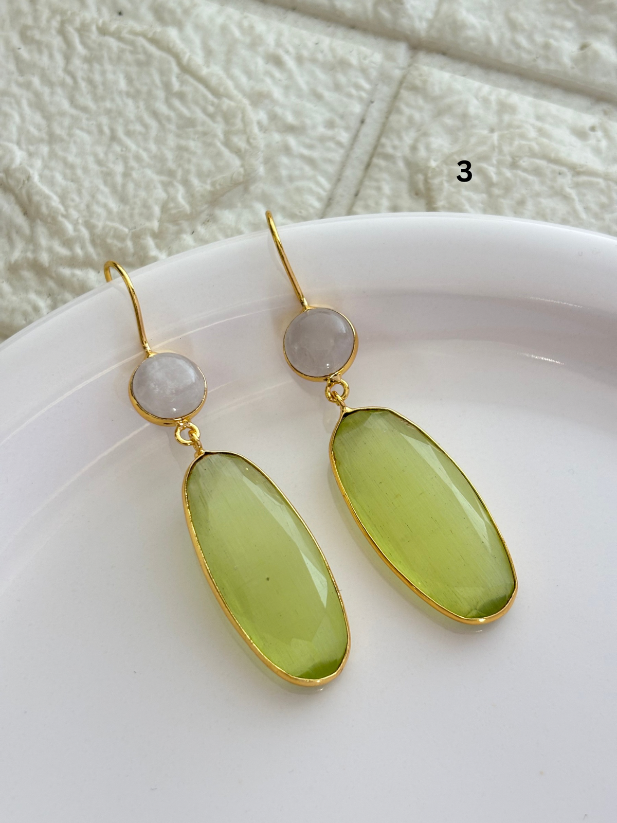 Lime Green Dangler Brass