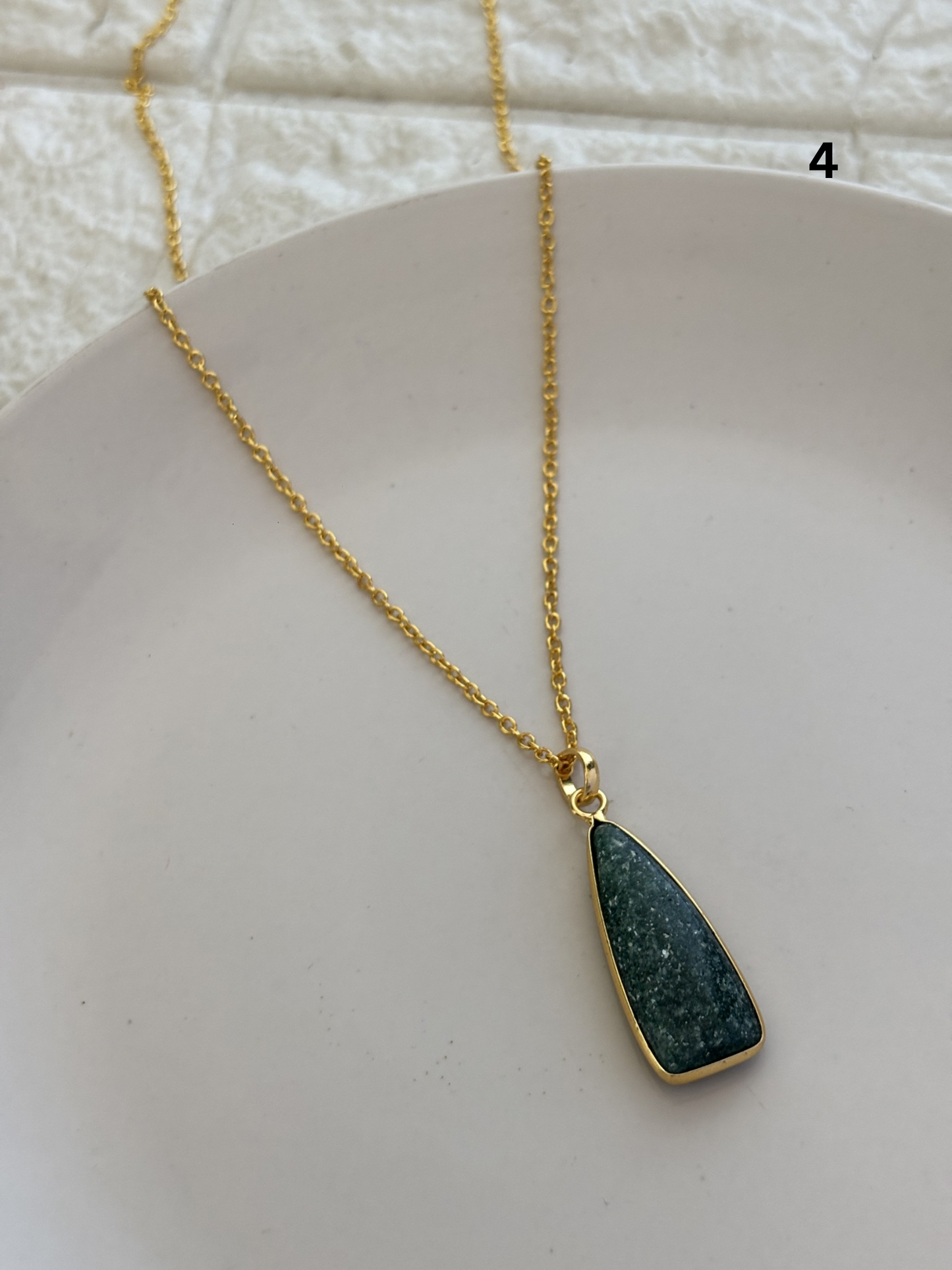 Pyramid Stone Necklace-Brass