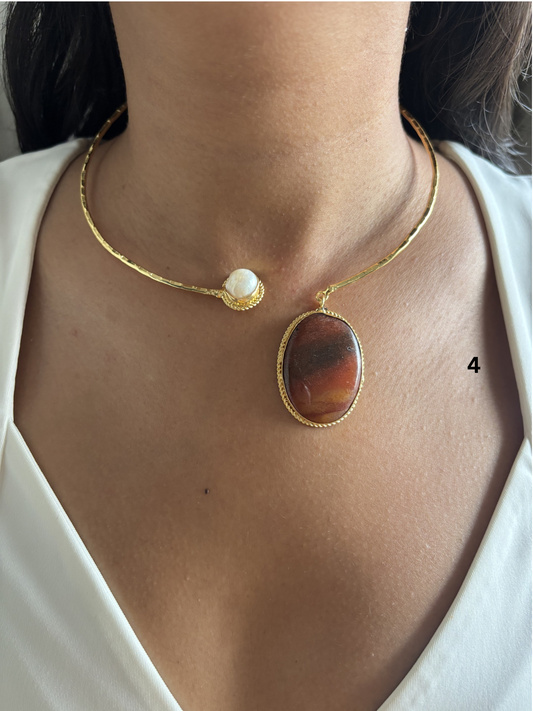 Mix Hasli Choker - Brass