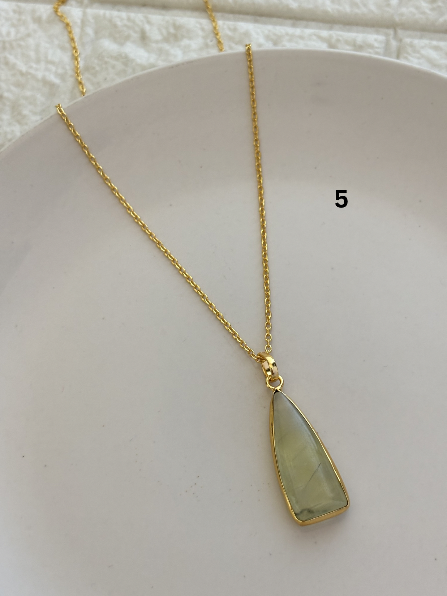 Pyramid Stone Necklace-Brass