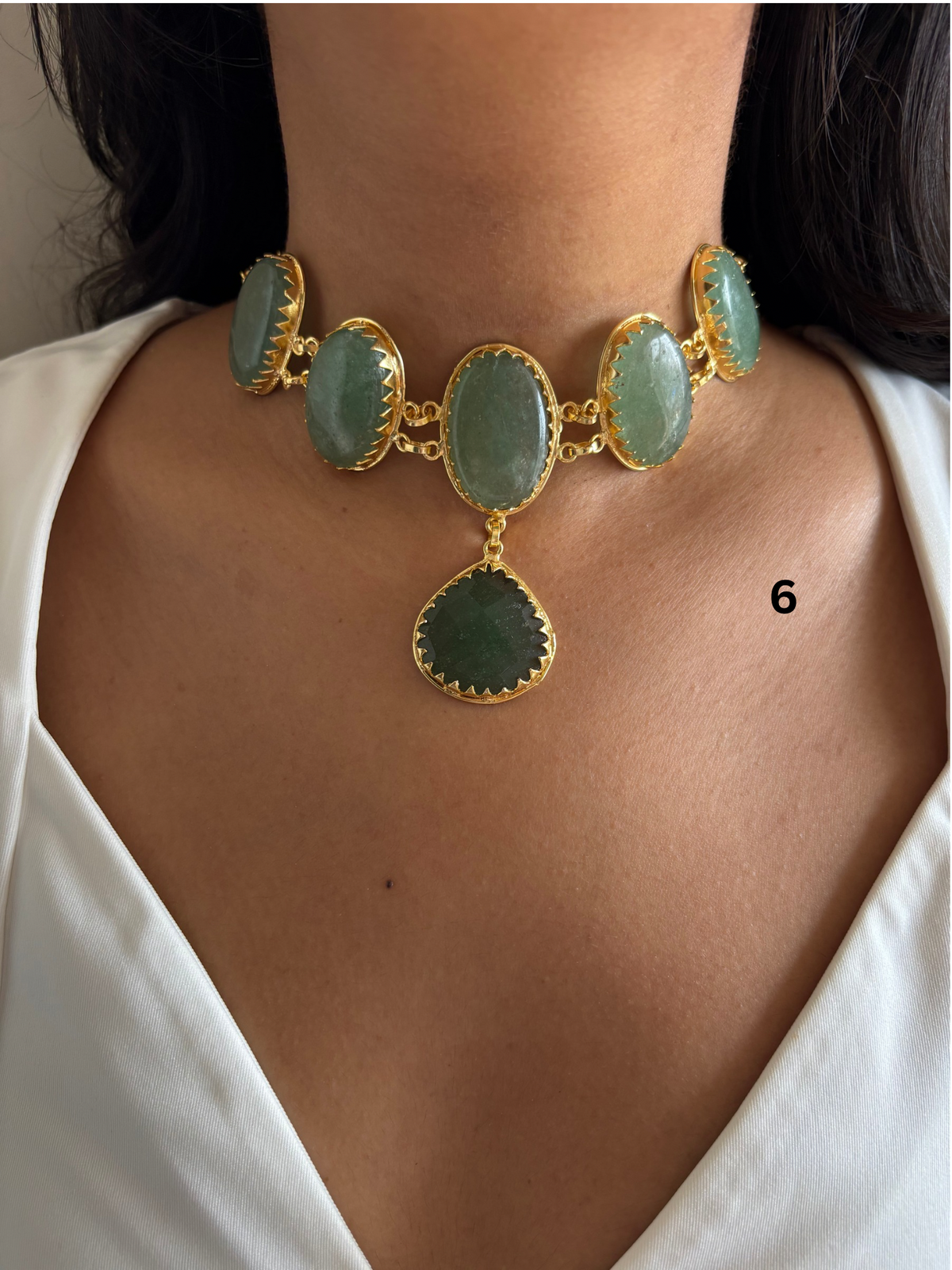 Victorian Natural Stone Choker- Brass