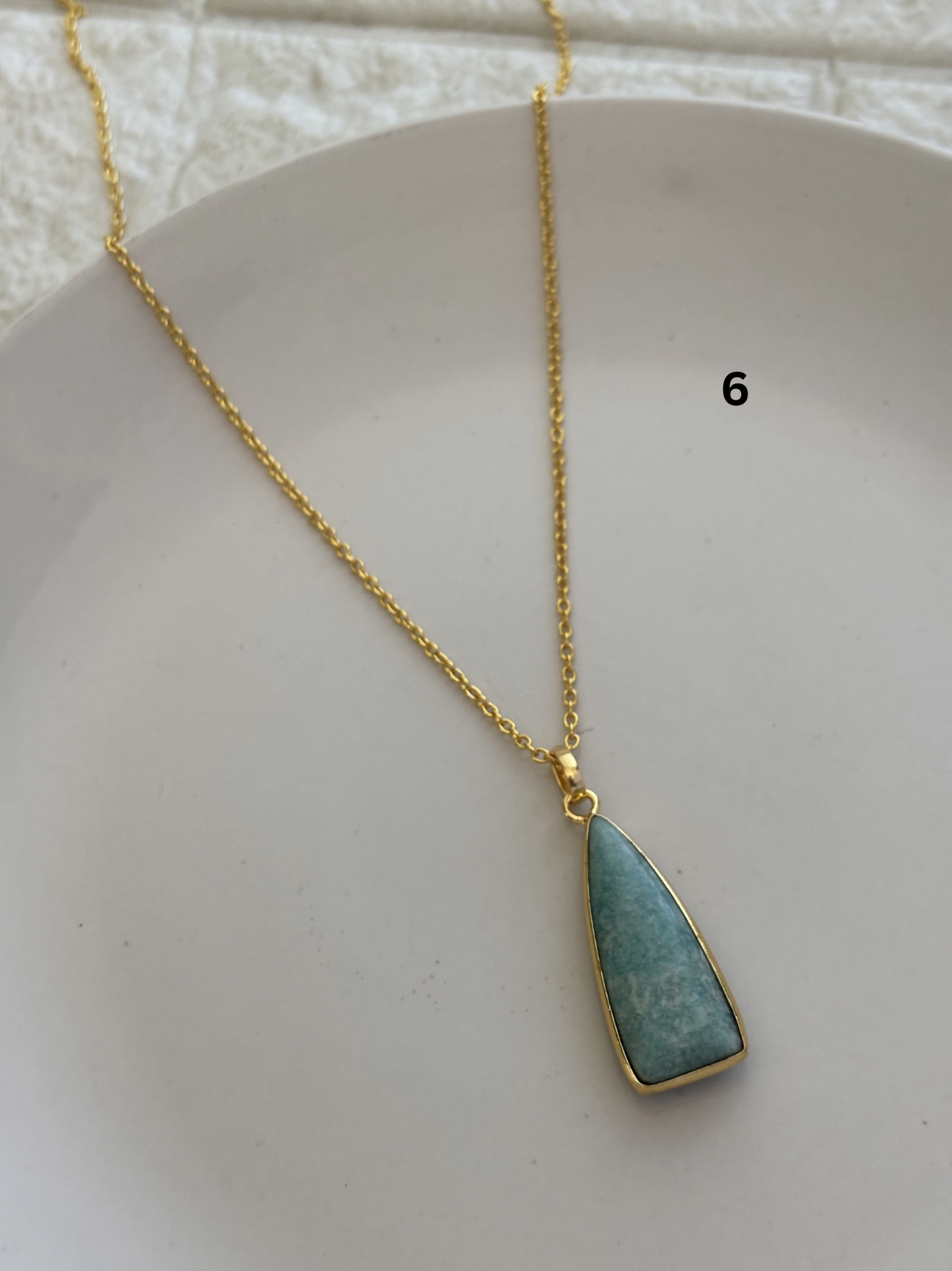 Pyramid Stone Necklace-Brass