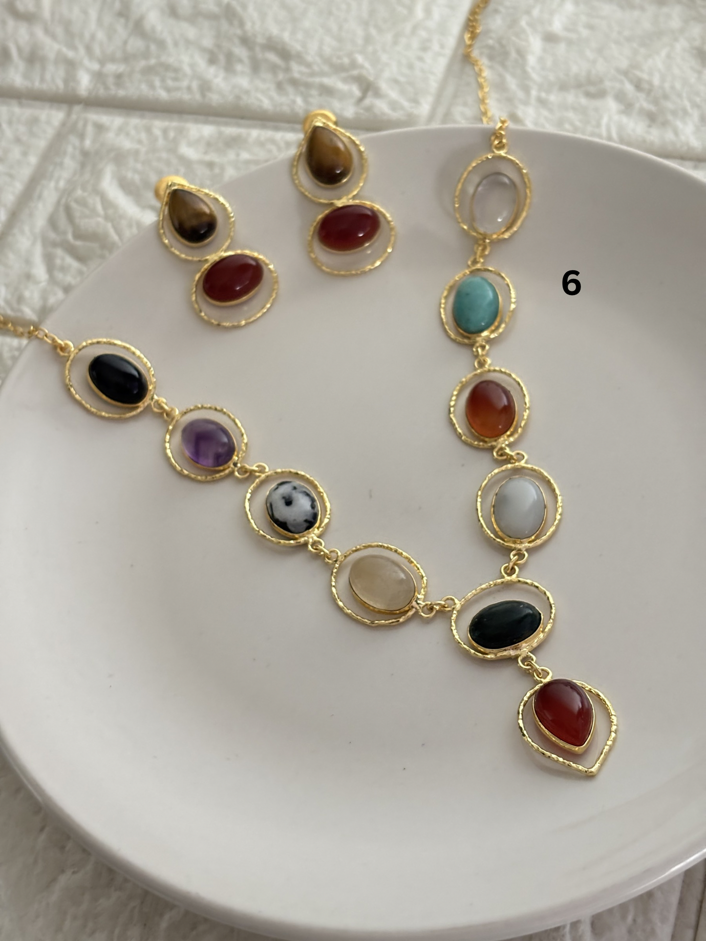 Grace Natural Stone Necklace Set
