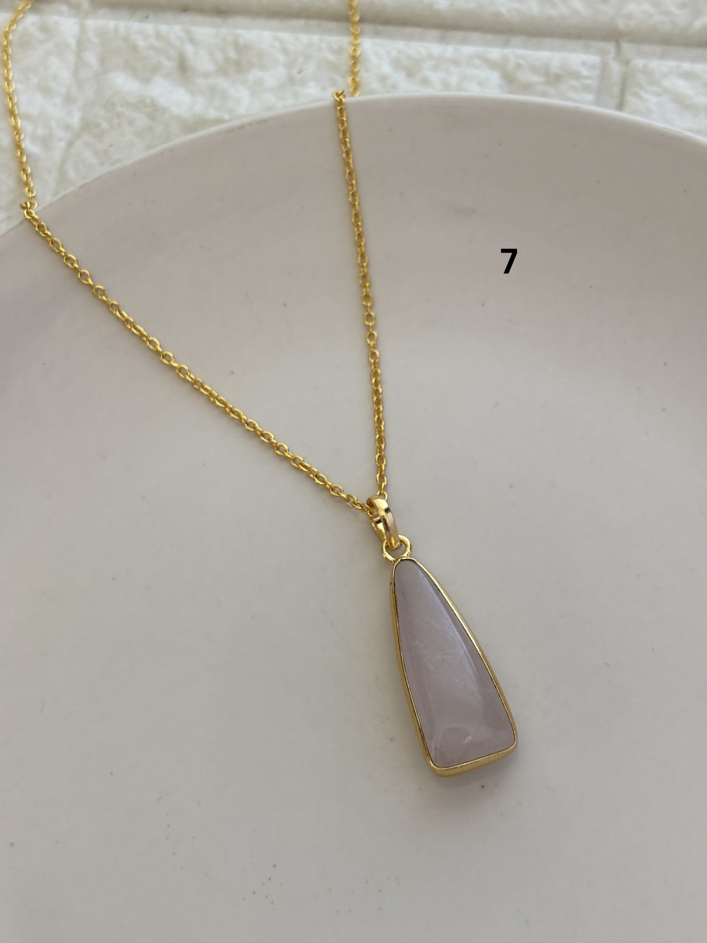Pyramid Stone Necklace-Brass