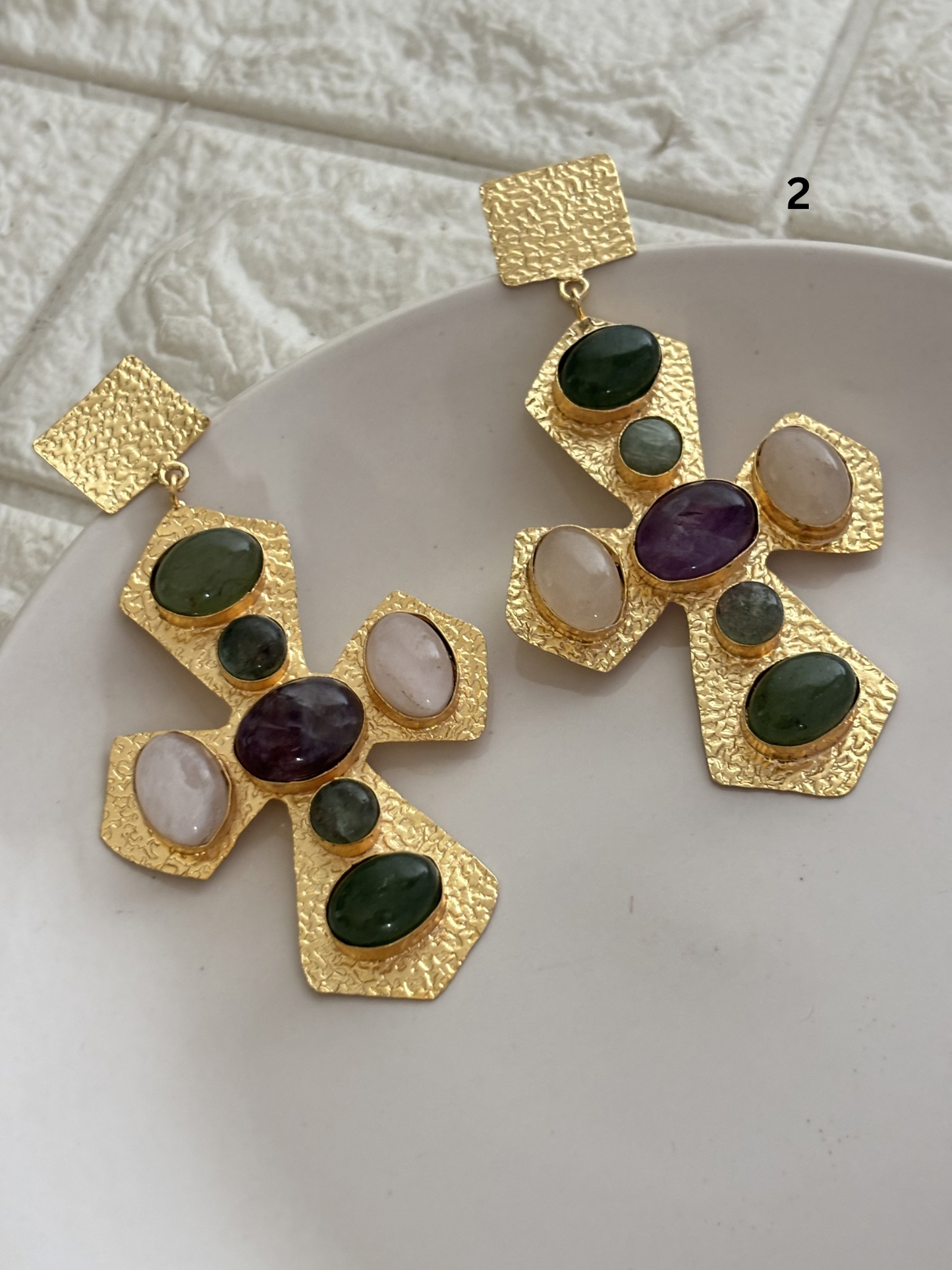 The Cross Earring -Brass