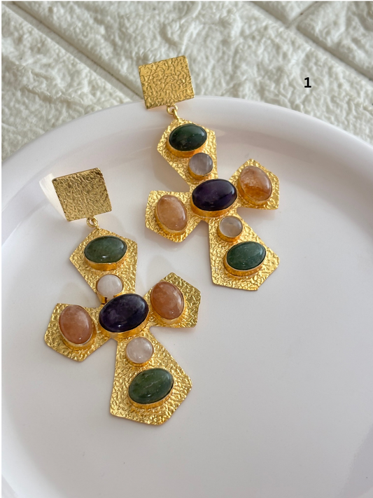 The Cross Earring -Brass