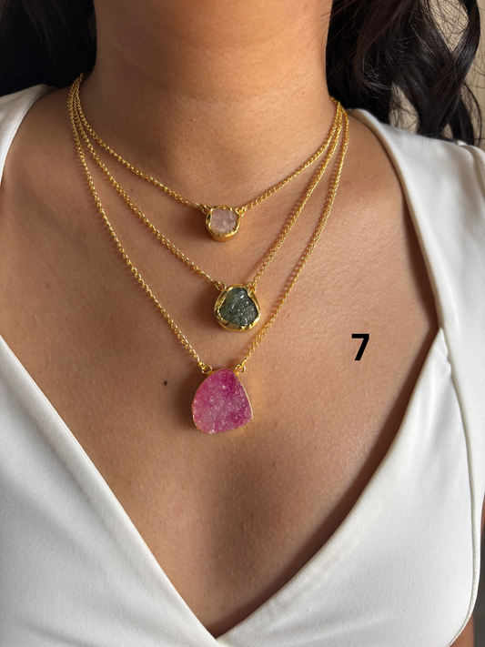 Zia Multi-color Layered Chain-Brass