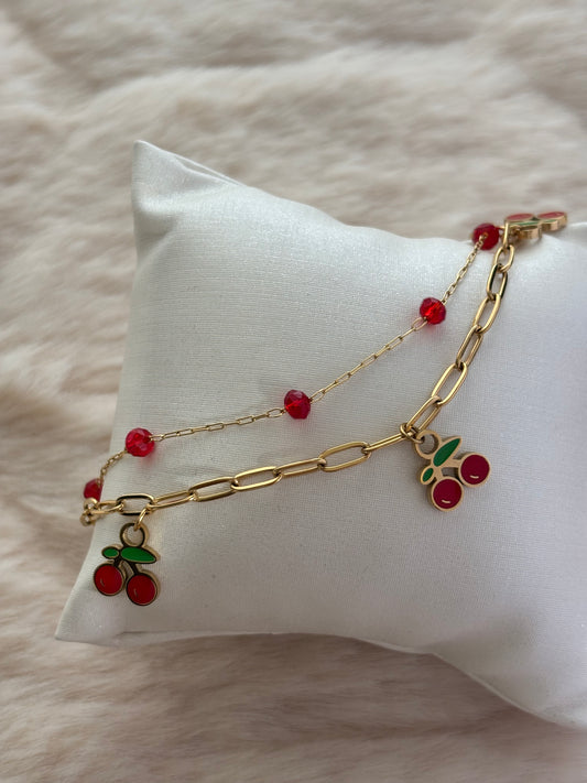 Cherry-Affair Layered Bracelet