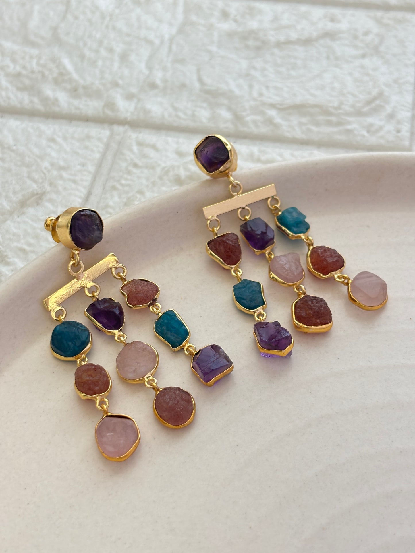 Amora Multi-color Dangler - Brass