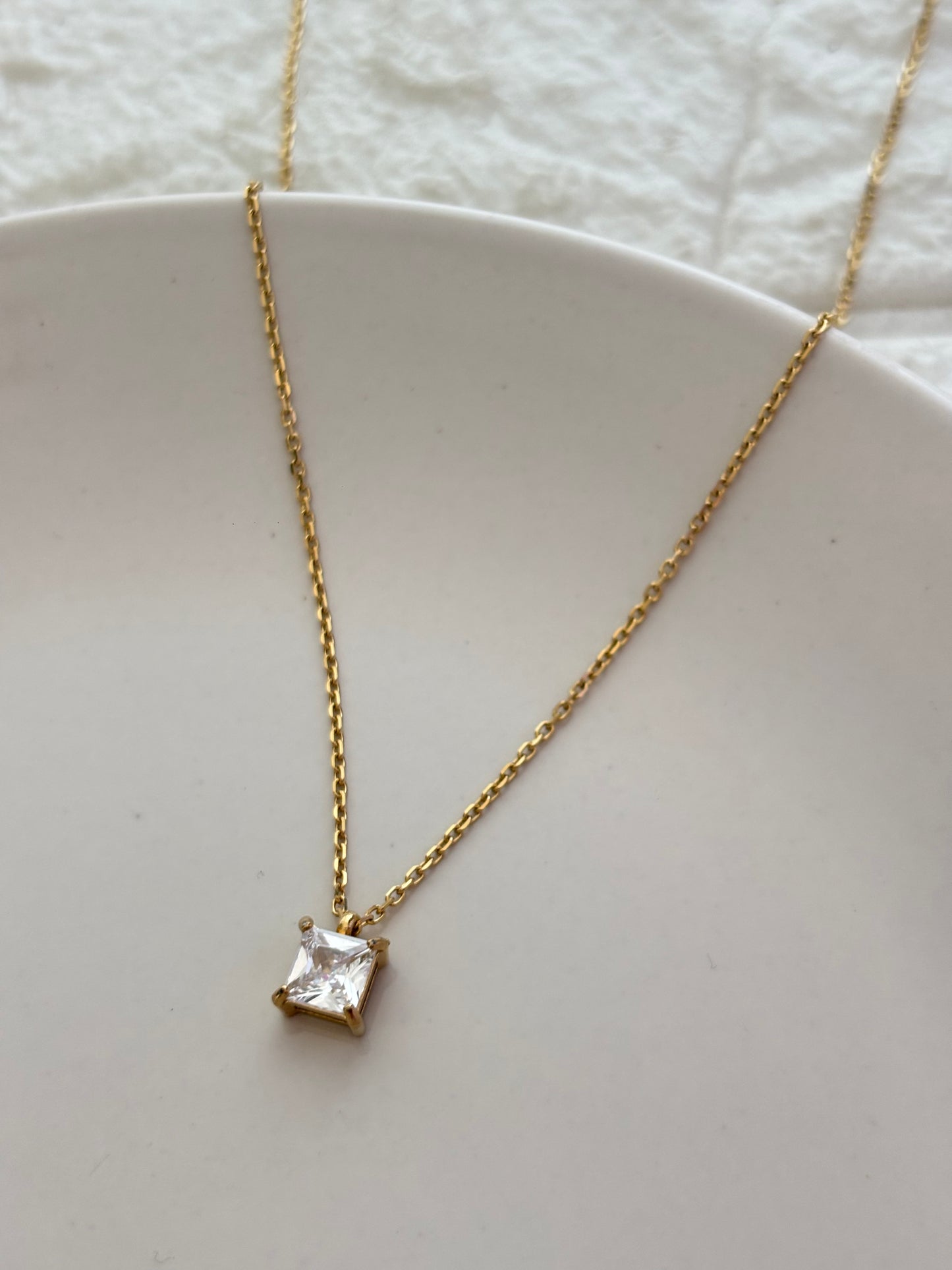 Princess Solitaire Necklace