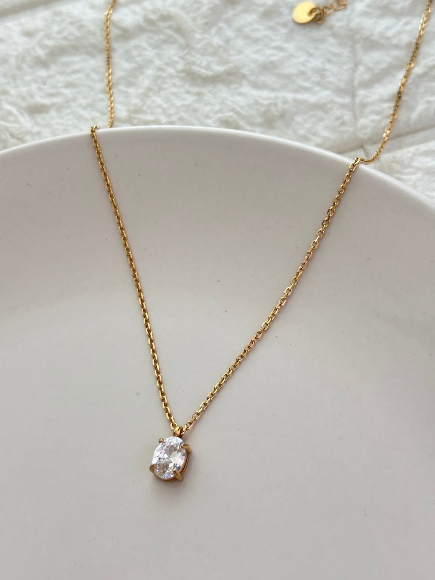 Oval Solitaire Necklace