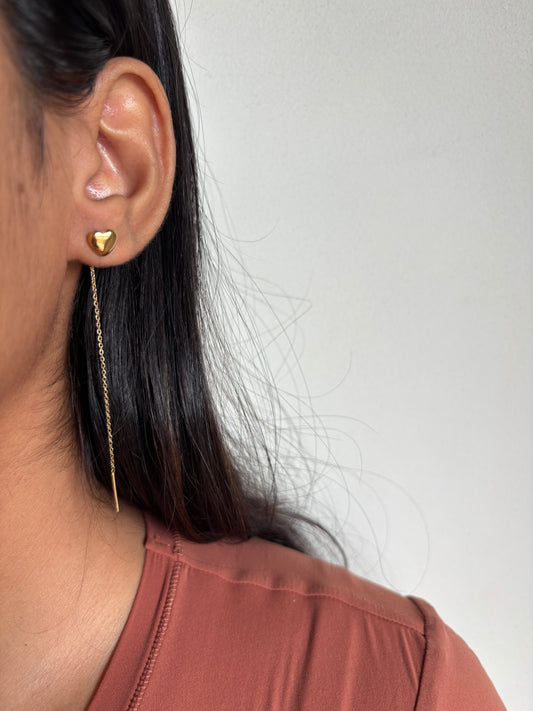Needle Heart Earring
