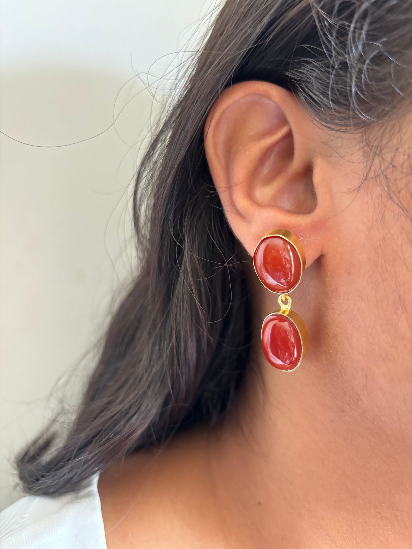 Burberry Natural Stone Earring Brass
