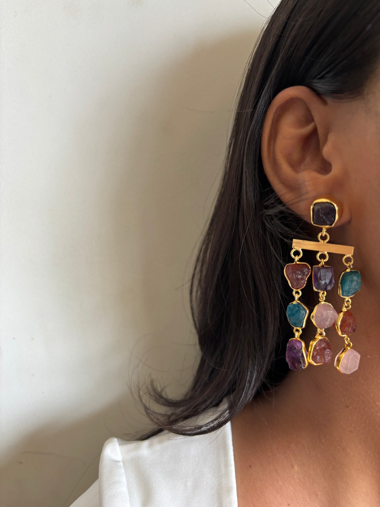 Amora Multi-color Dangler - Brass