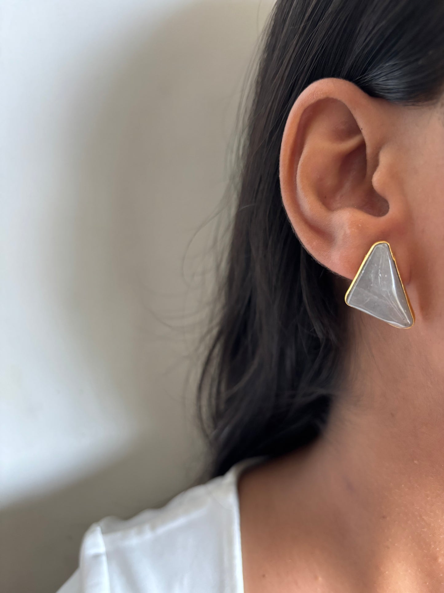 Grey Ombre Shade Stud-Brass